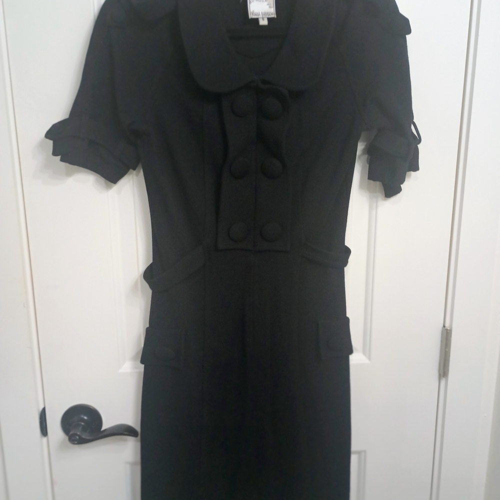 Yoana Baraschi Black Midi Vintage Dress